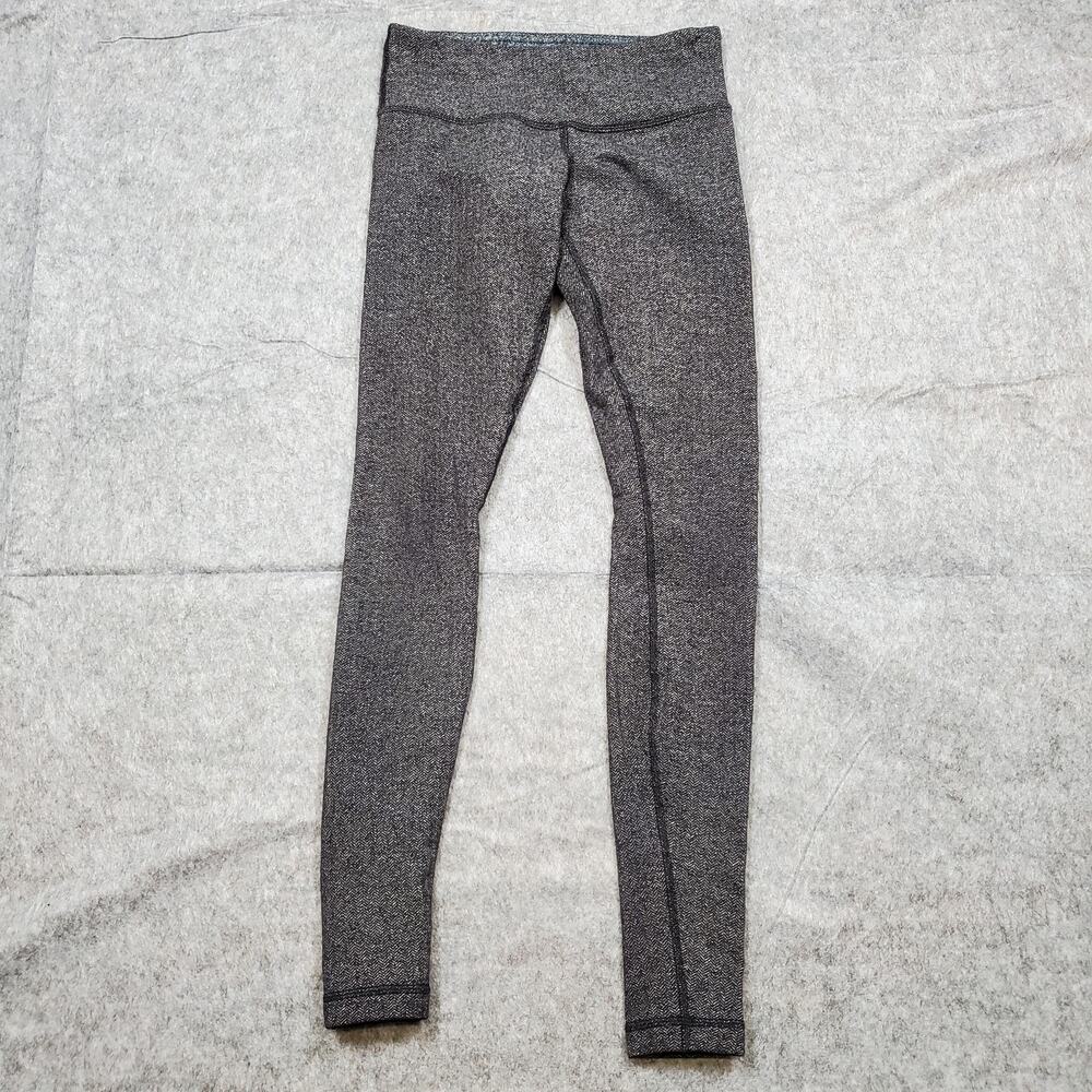 Lululemon Leggings Womens Size 4 Mini Herringbone 28" Yoga Run Athletic Gym